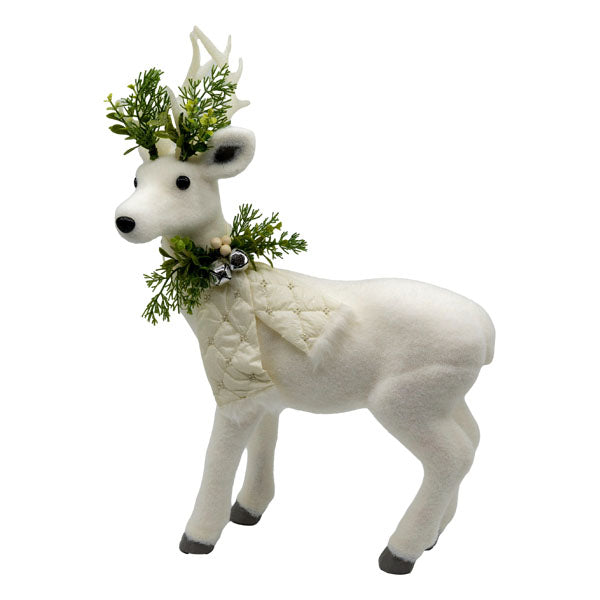 55cm Quilted White Deer - Seasonal Decor