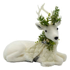 32cm Quilted Sitting White Deer - Seasonal Decor