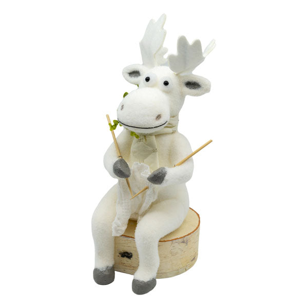 38cm Knitting Nana Elk - Seasonal Decor