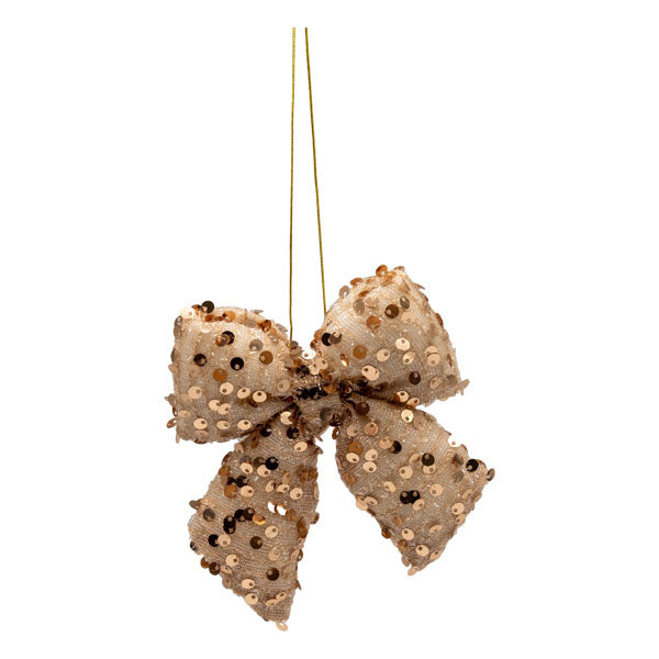 Champagne Sequined Bow - Seasonal Decor