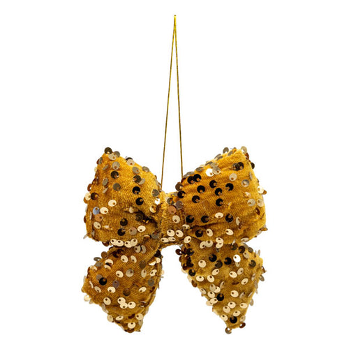 Gold Sequined Bow - Seasonal Decor