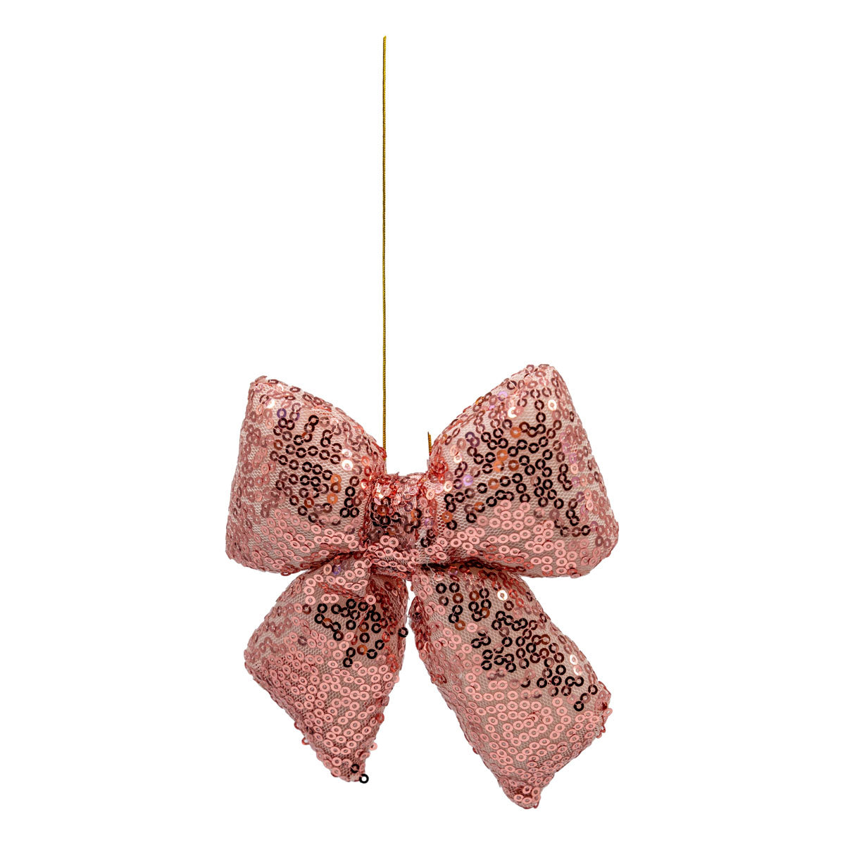 Pink Shiny Sequined Bow - Seasonal Decor