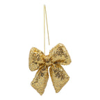 Gold Shiny Sequined Bow - Seasonal Decor