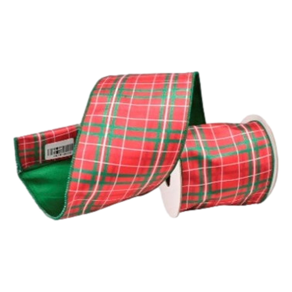 100mm Red Green Tartan Ribbon - Seasonal Decor