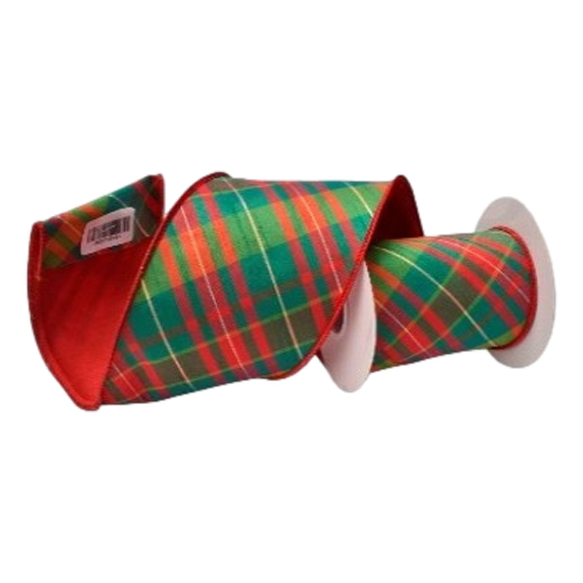 100mm Red Green Plaid Ribbon - Seasonal Decor