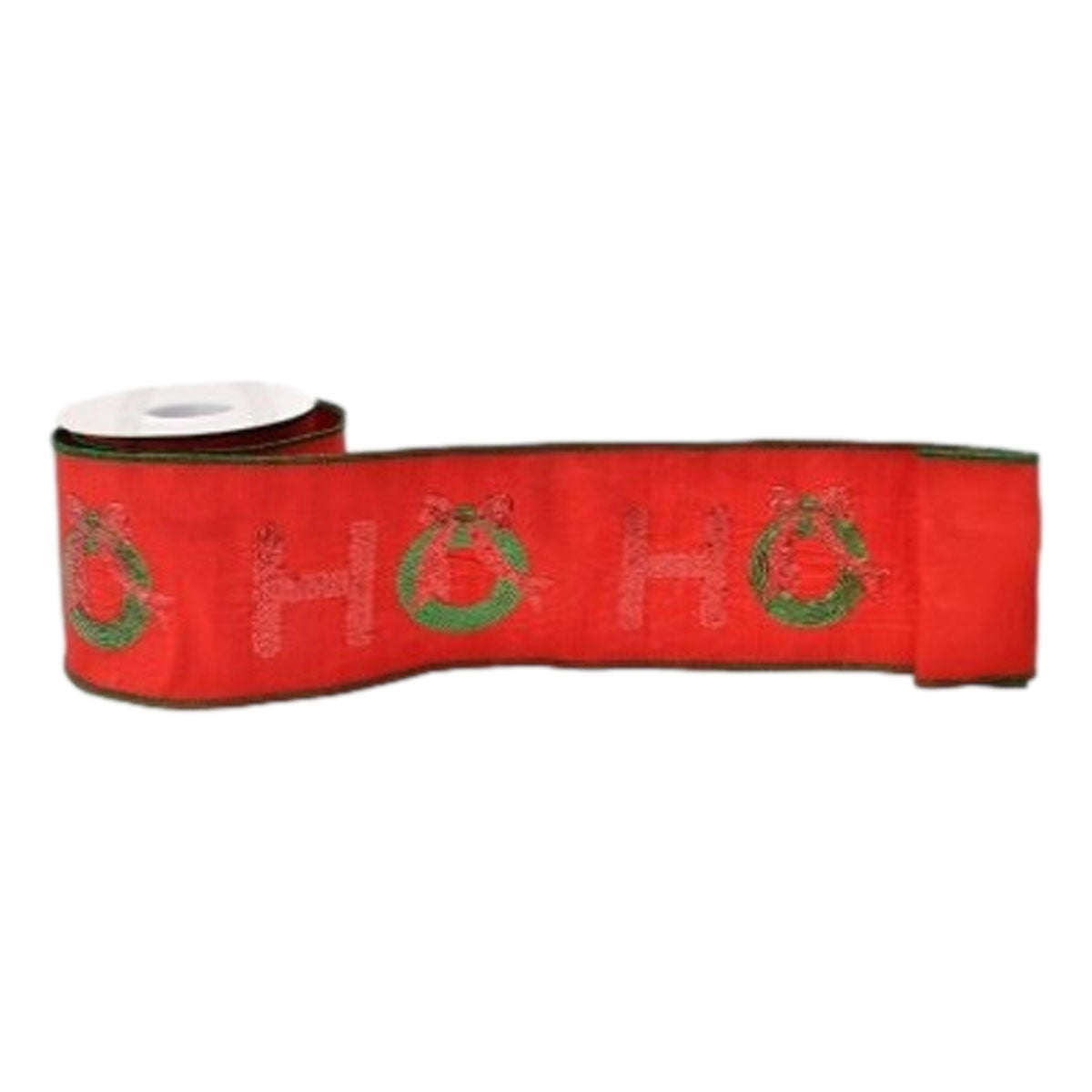 100mm Red Green Wreath Ribbon - Seasonal Decor