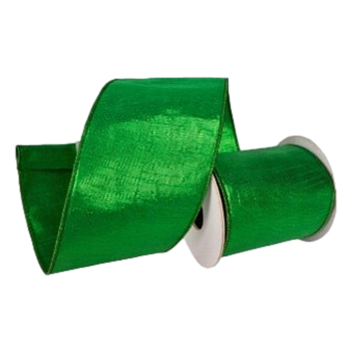 64mm Metallic Green Ribbon - Seasonal Decor