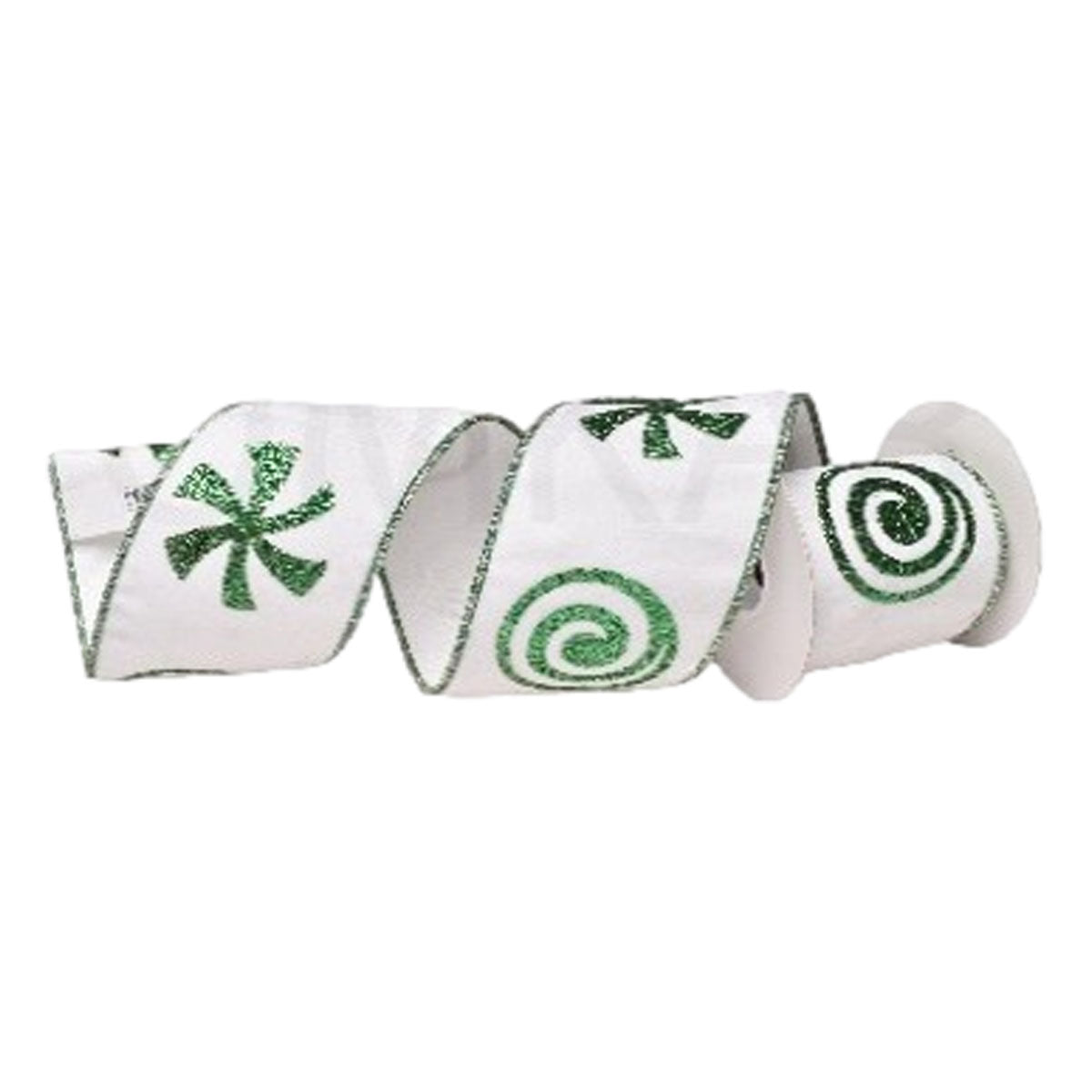 64mm Green Candy Ribbon - Seasonal Decor