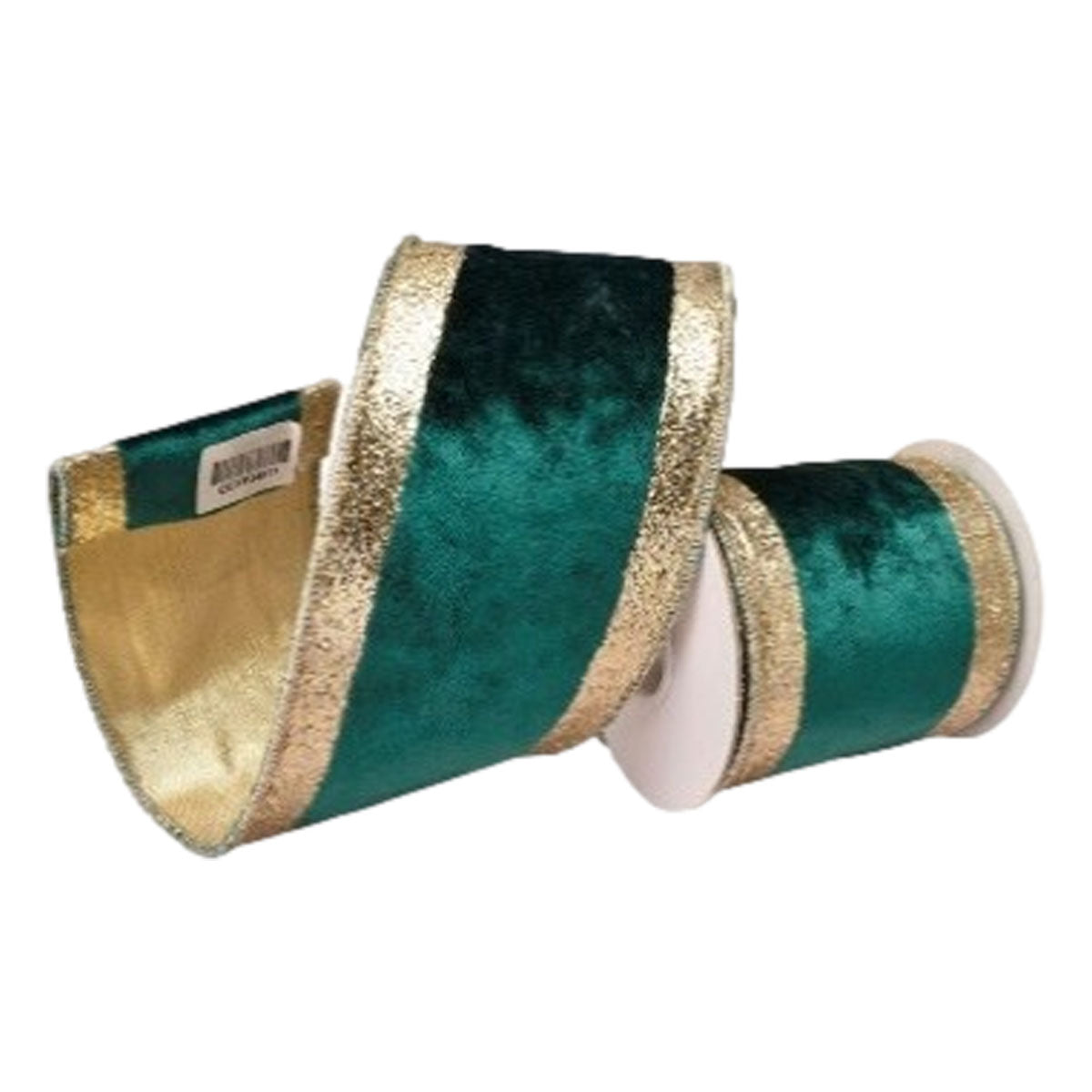 100mm Emerald Gold Ribbon - Seasonal Decor