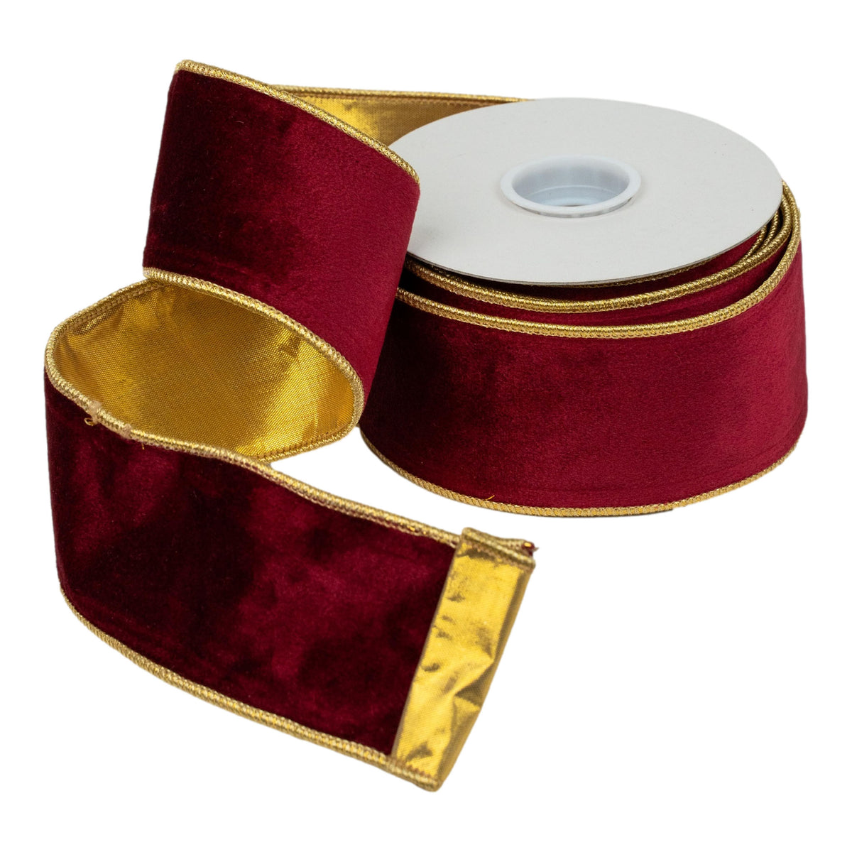 64mm Red Gold Ribbon - Seasonal Decor