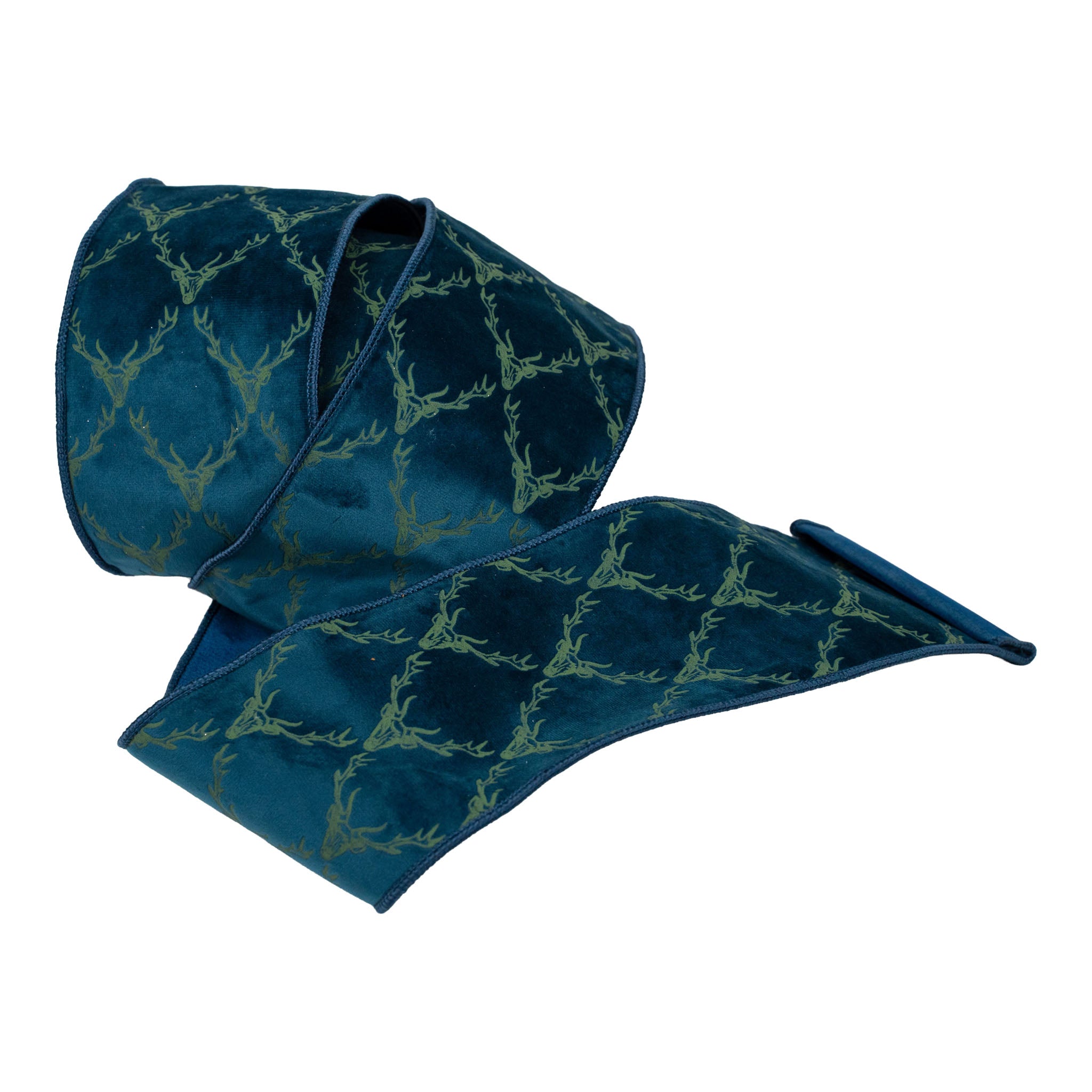 100mm Blue Deer Ribbon - Seasonal Decor
