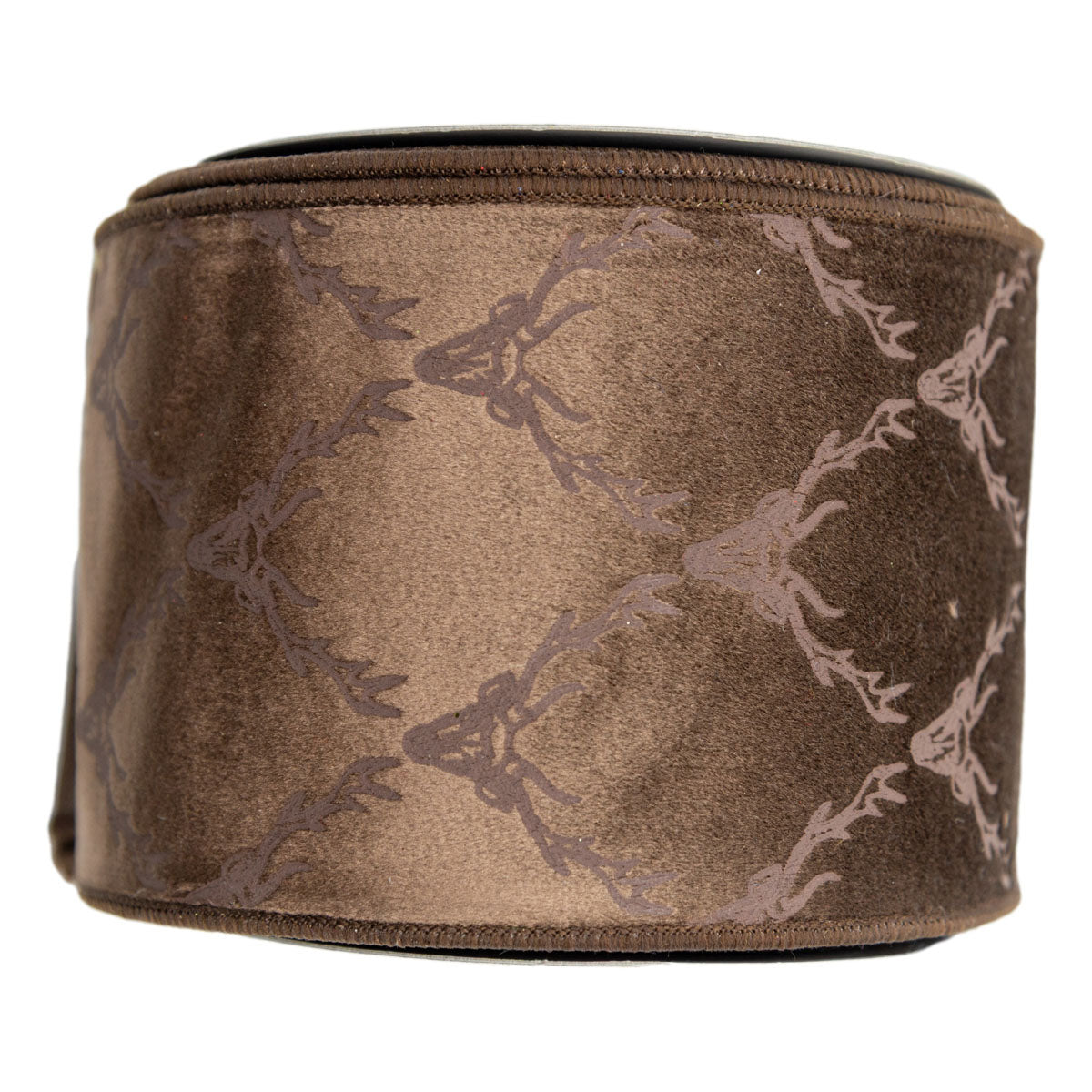 100mm Chocolate Deer Ribbon - Seasonal Decor
