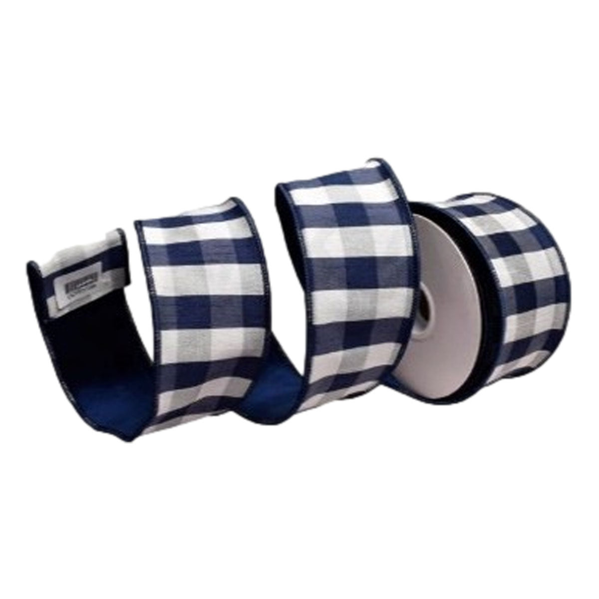 64mm Black White Check Ribbon - Seasonal Decor