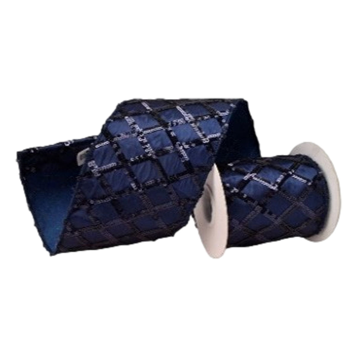 100mm Navy Sequin Ribbon - Seasonal Decor
