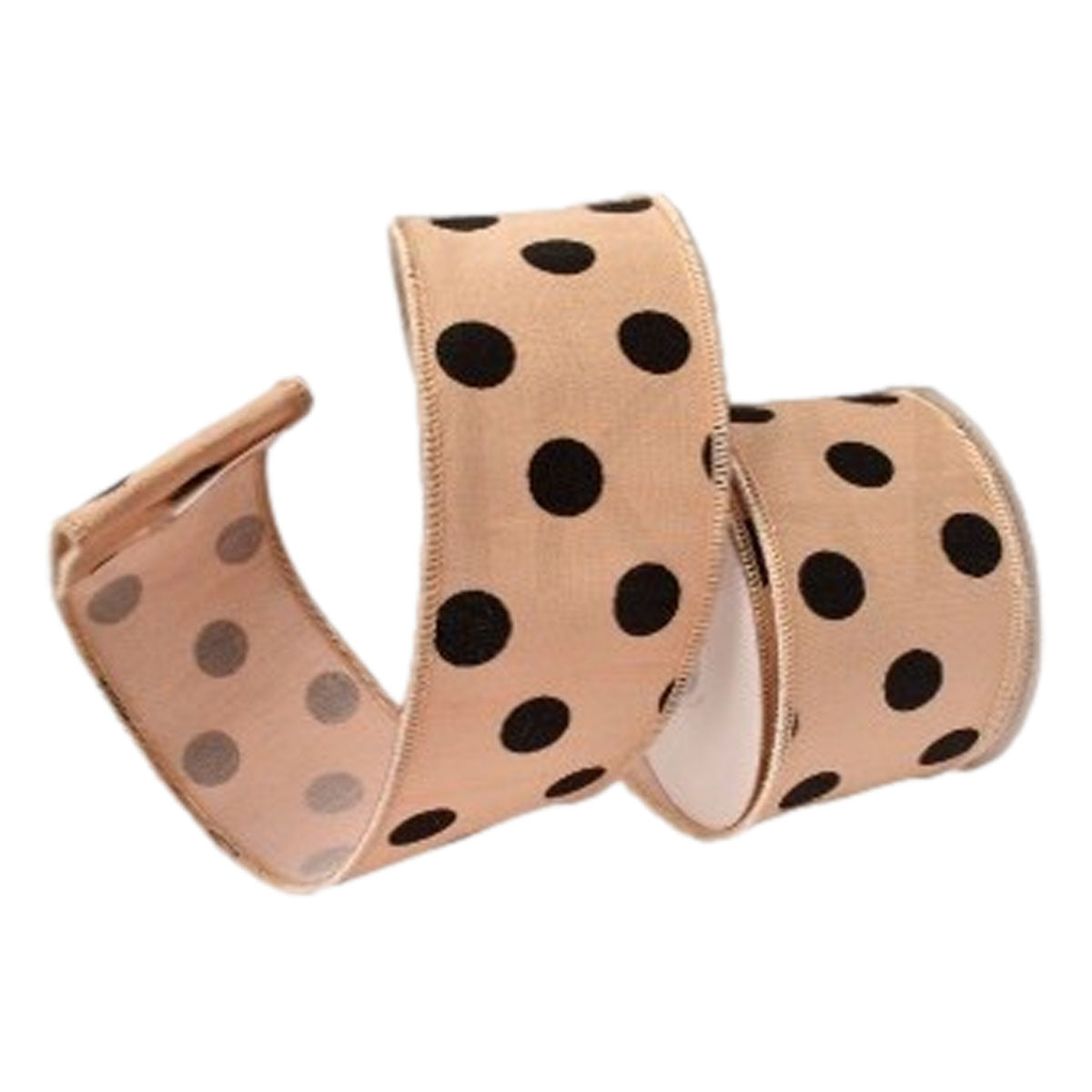 64mm Black Spotty Ribbon - Seasonal Decor