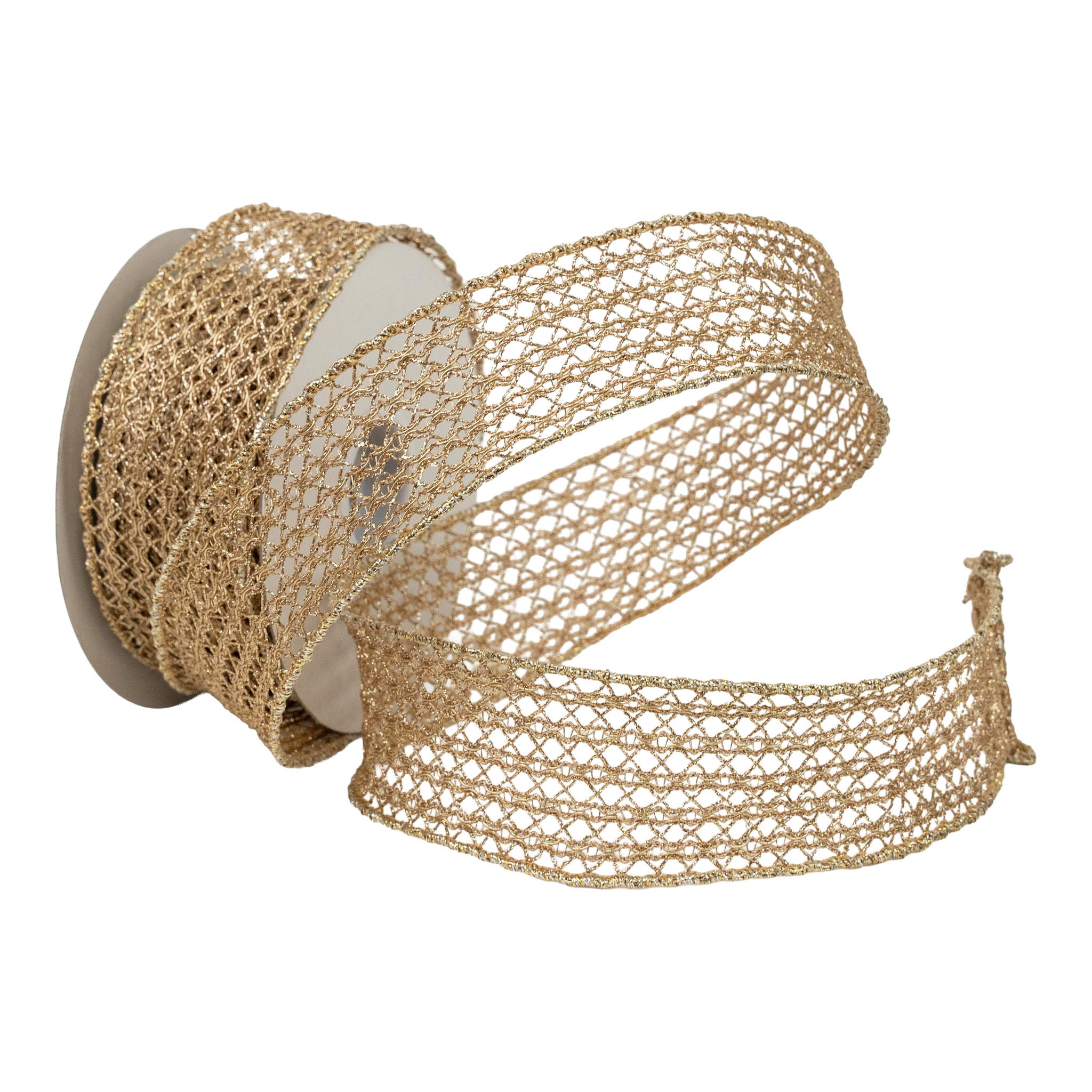 64mm Gold Crochet Ribbon - Seasonal Decor