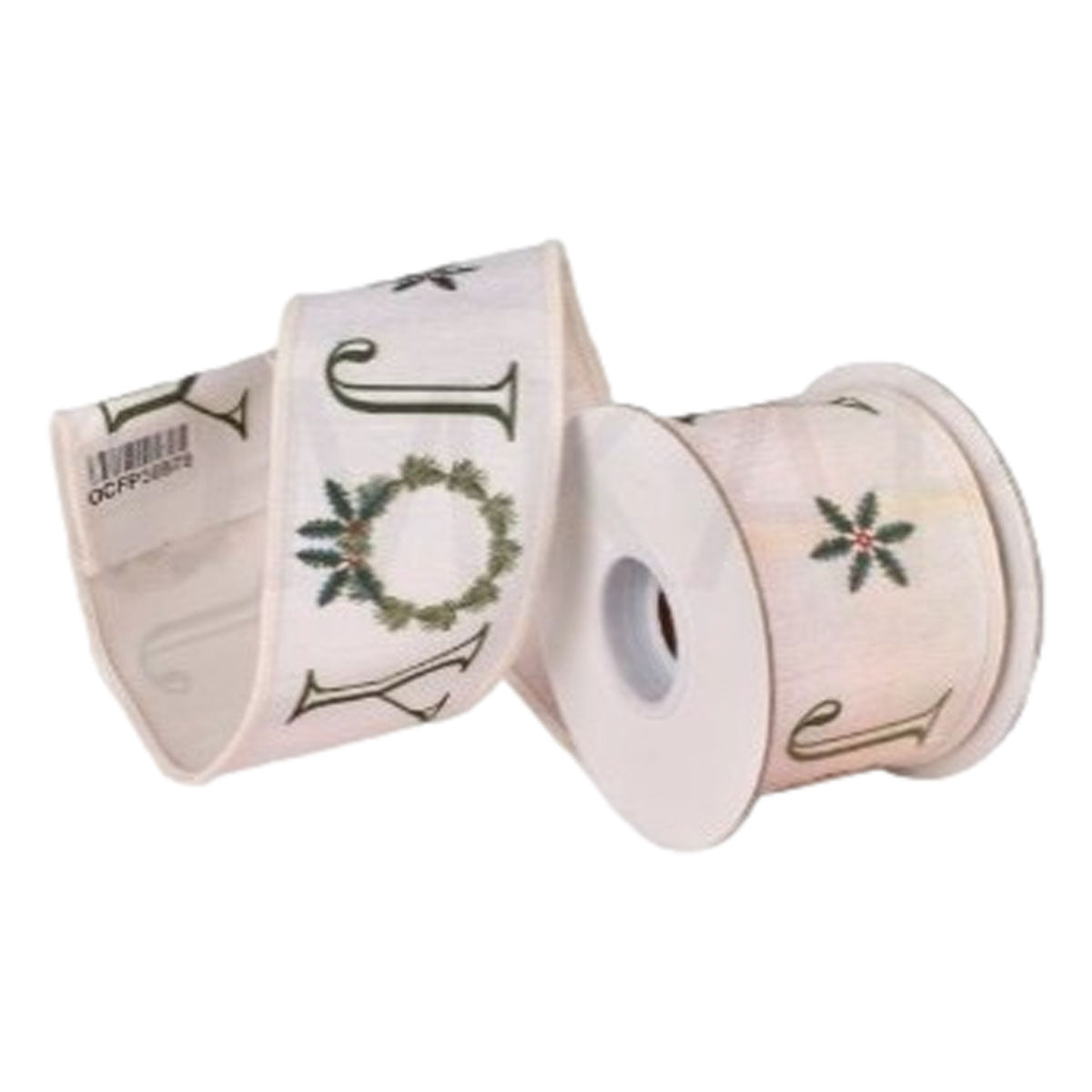 64mm Joy Wreath Ribbon - Seasonal Decor