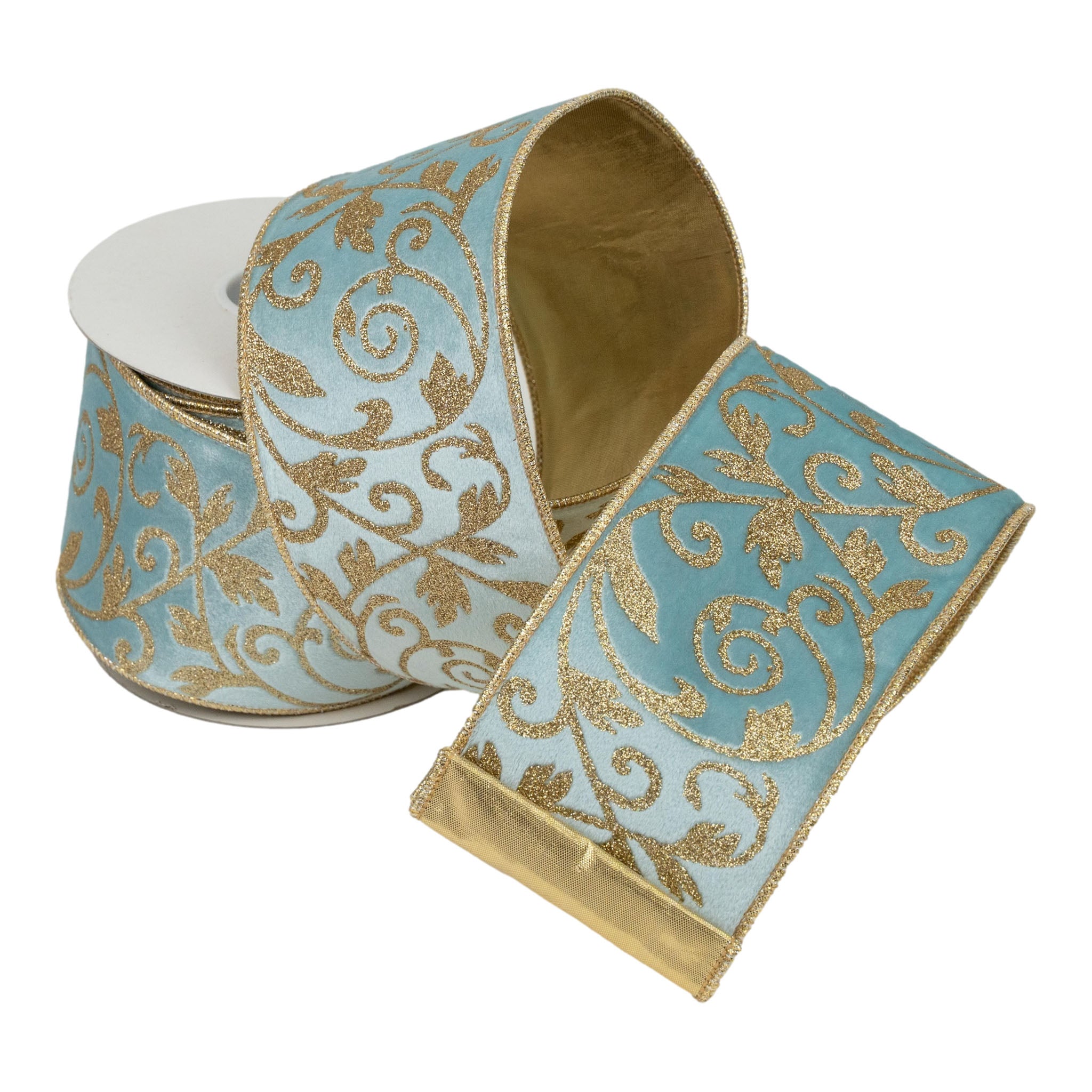 100mm Blue Versaille Ribbon - Seasonal Decor