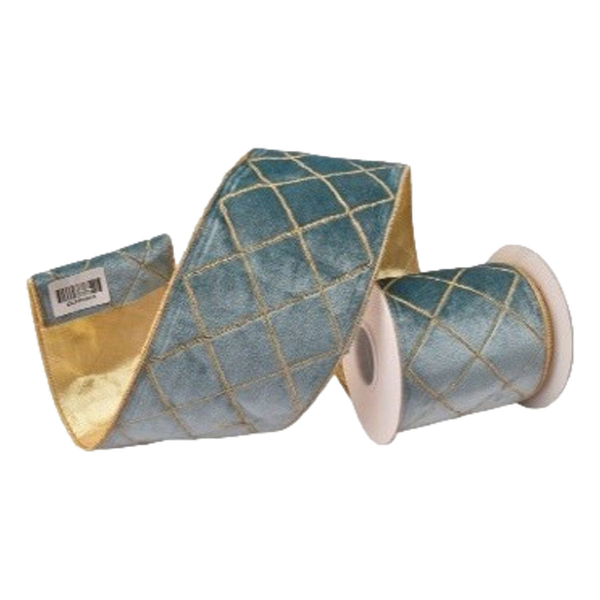 64mm Blue Diamond Ribbon - Seasonal Decor