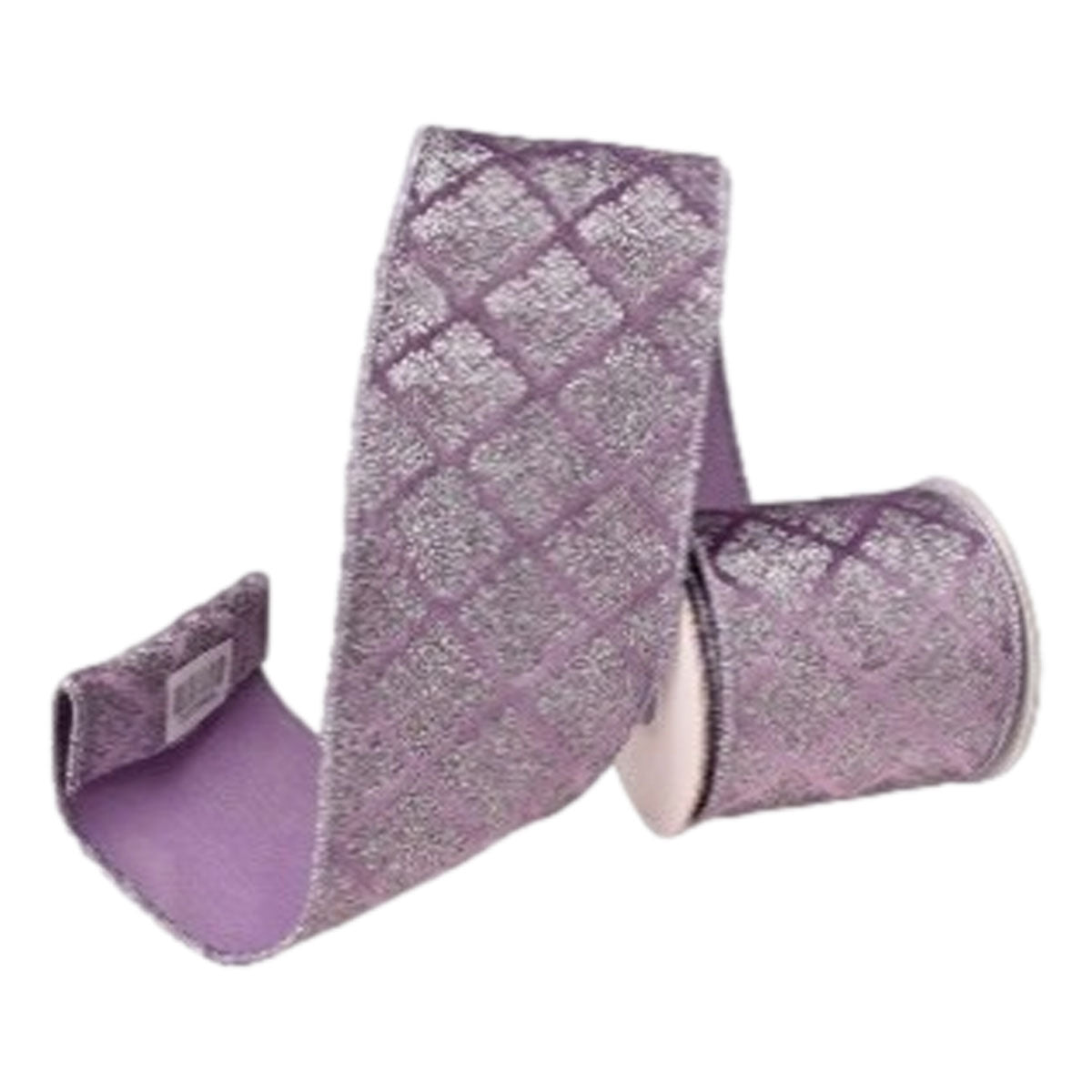 100mm Mauve Diamond Ribbon - Seasonal Decor
