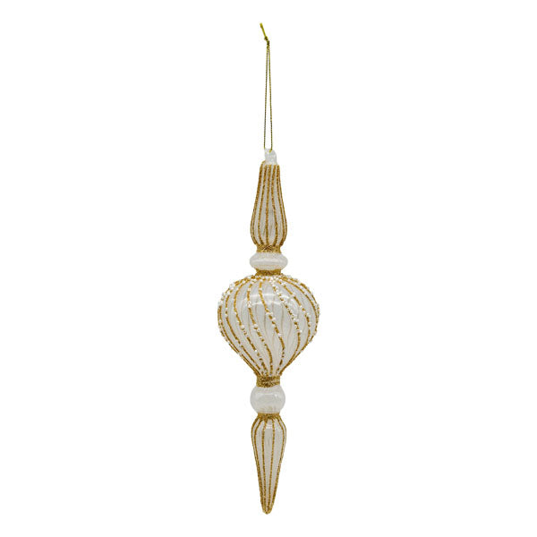 27cm Transparent Gold Swirl Finial - Seasonal Decor