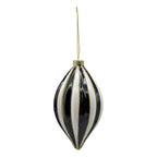 Black White Stripe Long Drop - Seasonal Decor