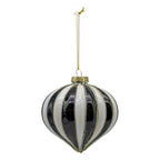 Black White Stripe Drop - Seasonal Decor