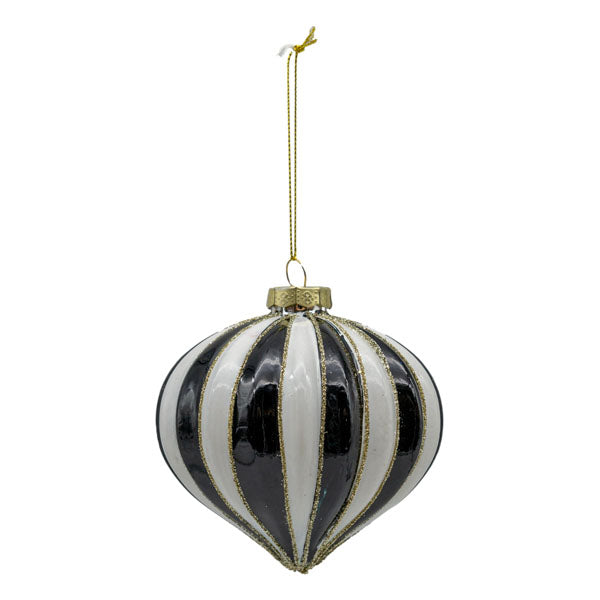Black White Stripe Drop - Seasonal Decor