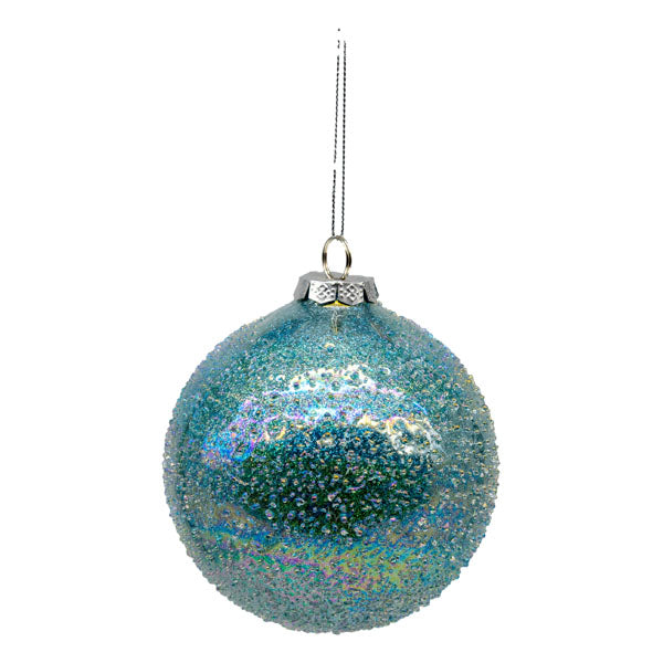 Blue Glass Ball - Seasonal Decor