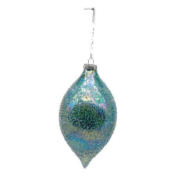 Blue Glass Long Drop - Seasonal Decor