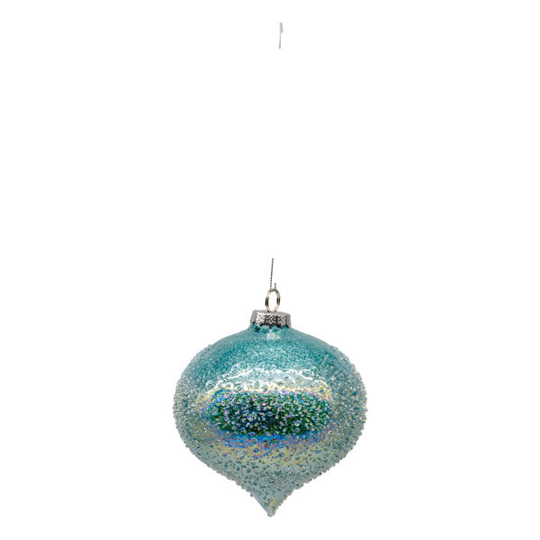 Blue Glass Drop - Seasonal Decor