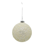 White Glass Ball - Seasonal Decor