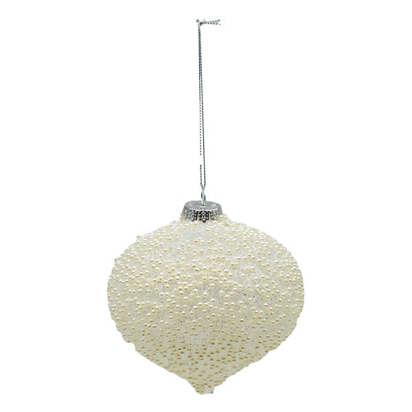 White Glass Drop - Seasonal Decor