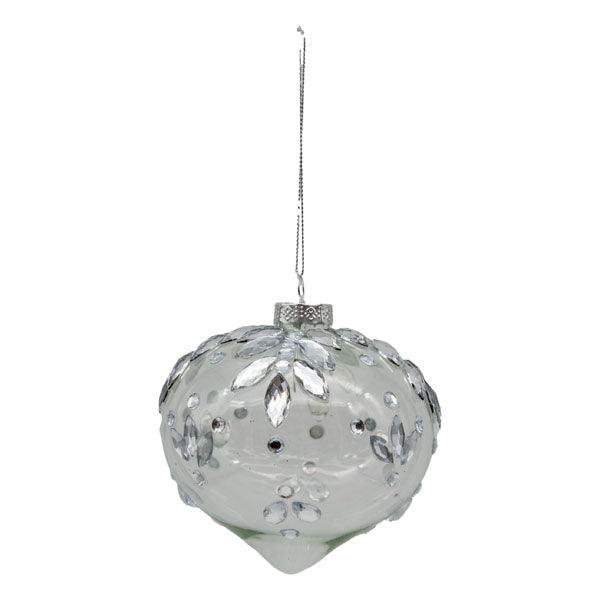 Clear Glass Rhinestone Drop - Seasonal Decor