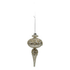 19cm Silver Mercury Beaded Finial - Seasonal Decor