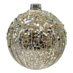 Silver Mercury Beaded Ball - Seasonal Decor