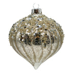 Silver Mercury Beaded Drop - Seasonal Decor