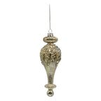 Silver Mercury Beaded Finial - Seasonal Decor
