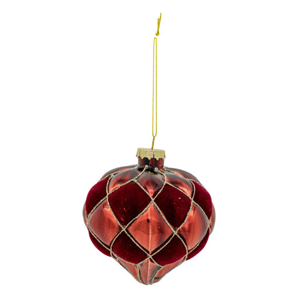 Flocked Burgundy Drop - Seasonal Decor
