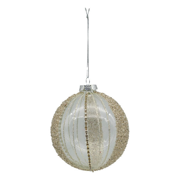 Silver Encrusted Ball - Seasonal Decor