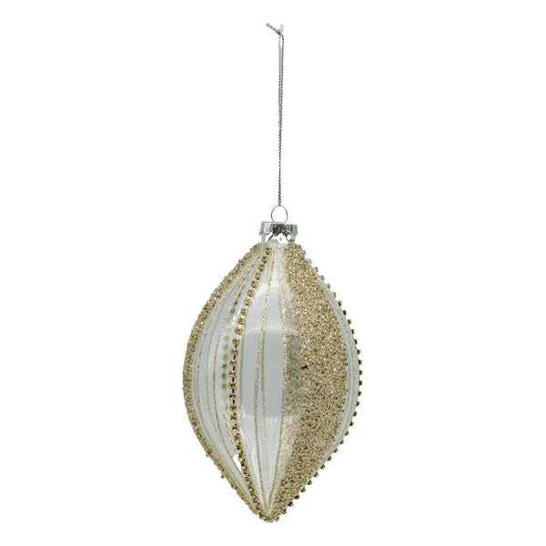 Silver Encrusted Long Drop - Seasonal Decor