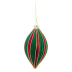 Green Red Stripe Long Drop - Seasonal Decor