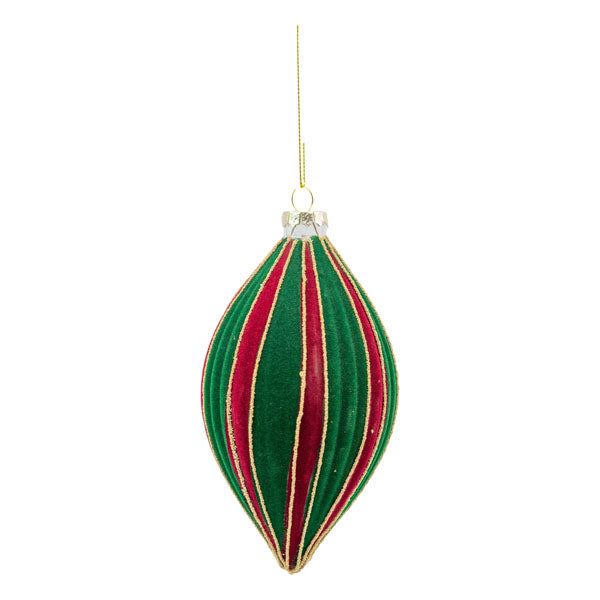 Green Red Stripe Long Drop - Seasonal Decor