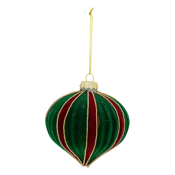 Green Red Stripe Drop - Seasonal Decor