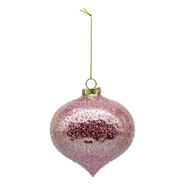 Pink Glass Drop - Seasonal Decor