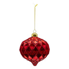 Deep Red Flocked Drop - Seasonal Decor
