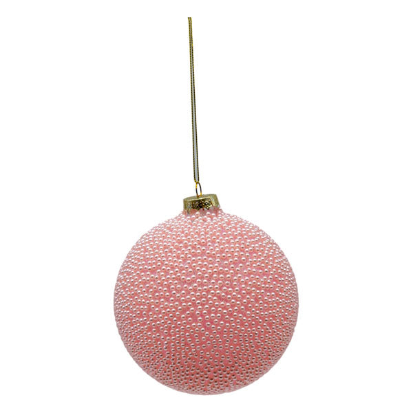 Pink Beaded Ball - Seasonal Decor