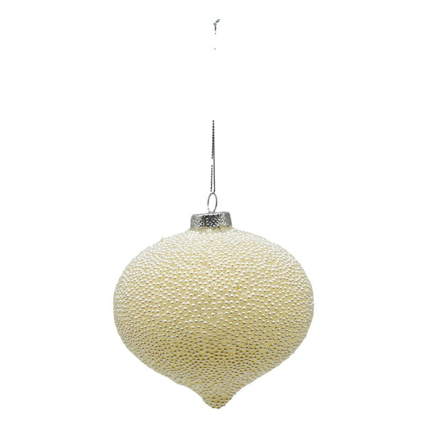 Cream Beaded Drop - Seasonal Decor