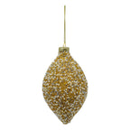 Gold Pearl Beaded Long Drop - Seasonal Decor