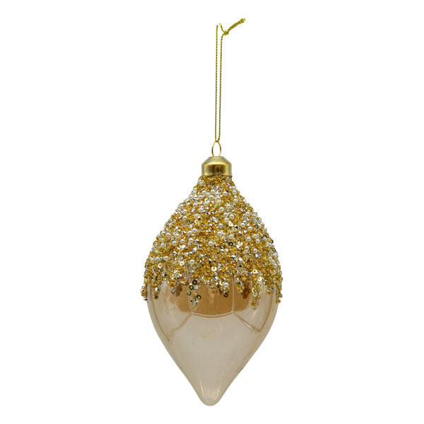 Champagne Beaded Long Drop - Seasonal Decor